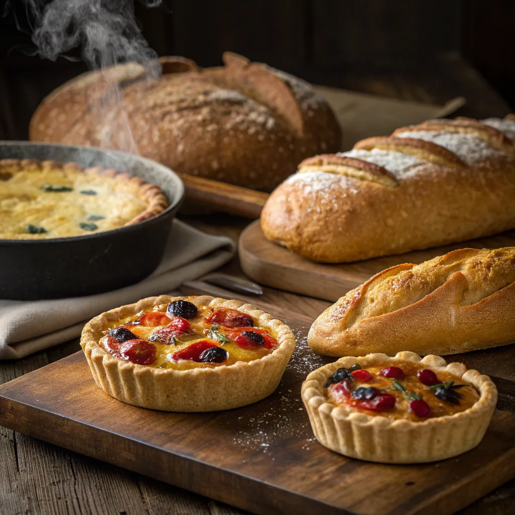 Freshly baked pies and bread